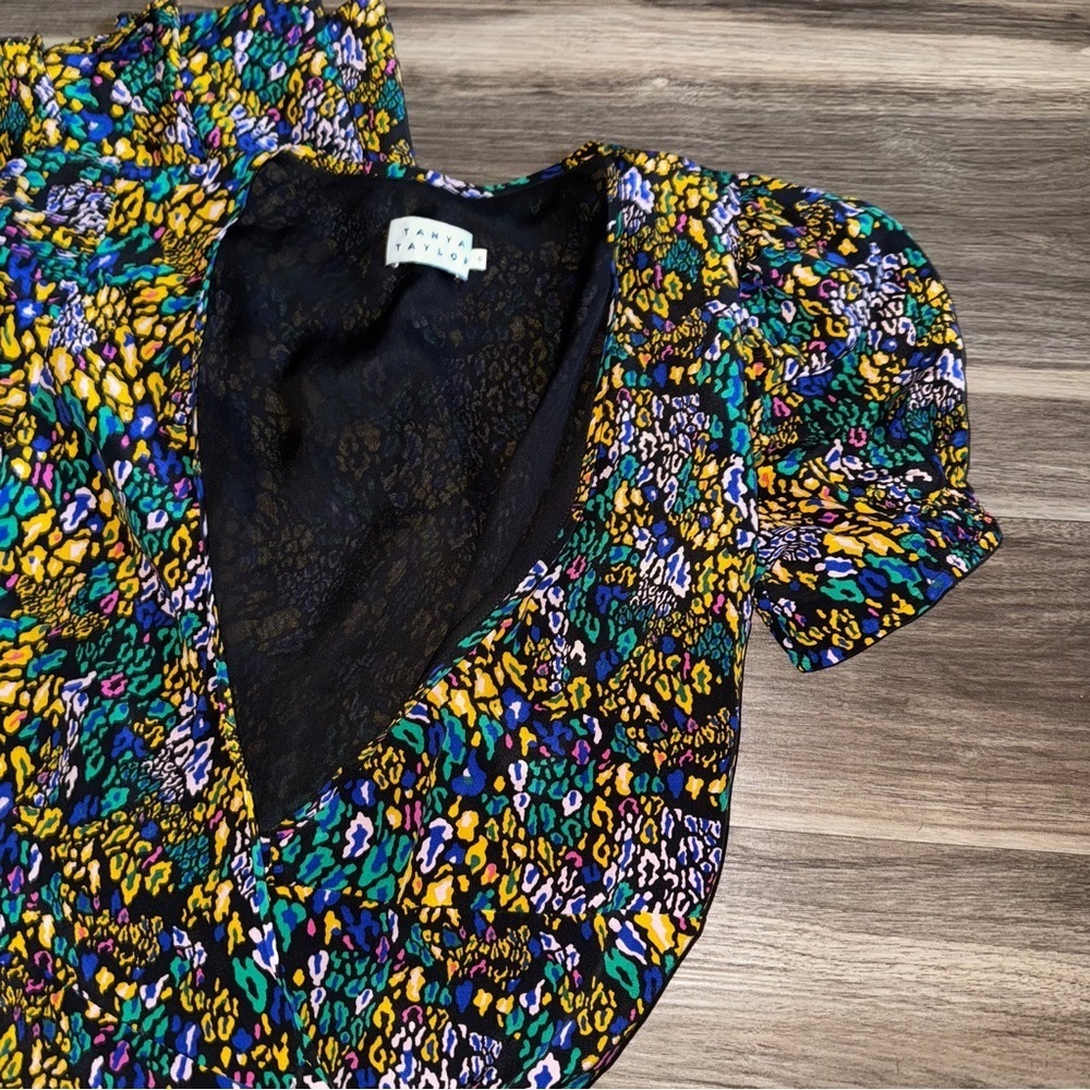 TANYA Taylor Rainbow Leopard Wrap Dress - Picture 7 of 7